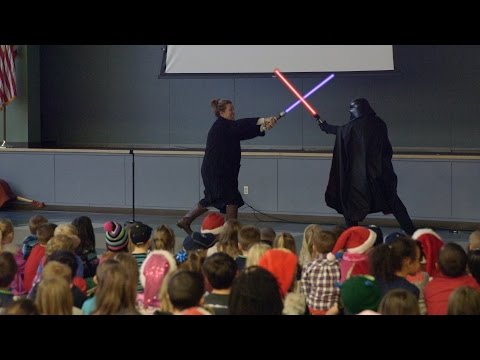 Darth Vader invades Nelson Elementary