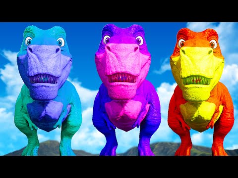 TEAM CHOMPER VS TEAM REXY - Jurassic World Evolution Dinosaurs Fighting