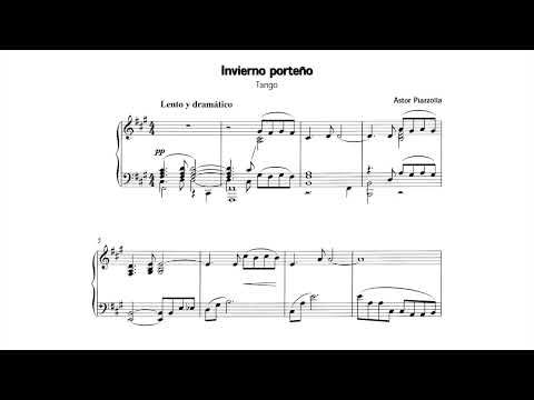 Astor Piazzolla: Tango "Invierno porteño" for piano (with score)