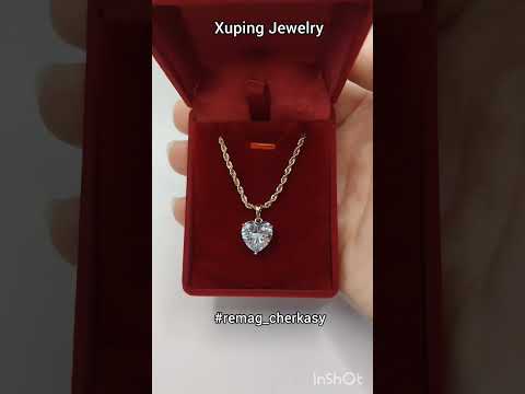 Подарок девушке кулон с цирконом "Нежность в сердце" на цепочке медсталь покрытие золото 18К в коробочке - фото 3 - id-p2249053504