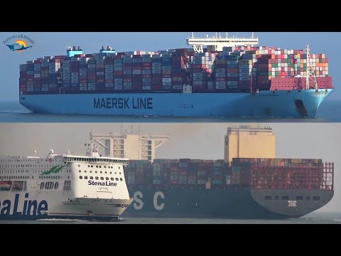 ULTRA LARGE Containerships in Rotterdam Port - Shipspotting 2020