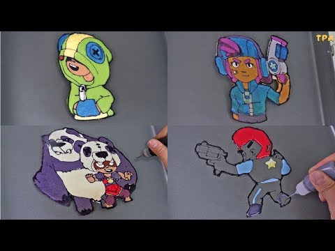 Brawl Stars Pancake art - Leon, Phoenix Crow, Colt, Penny, Star Shelly, Panda Nita