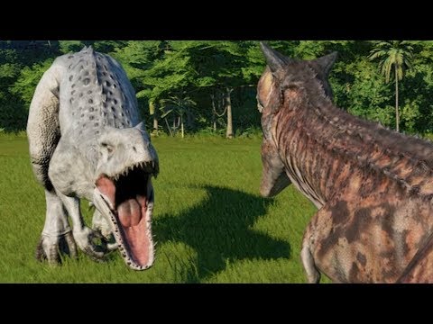 Carnotaurus VS Indominus Rex - Jurassic World Evolution