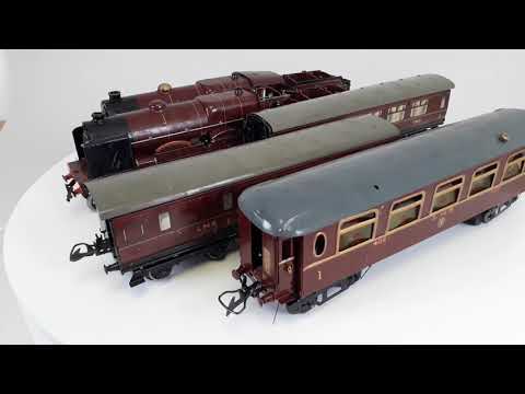 Lot 8, A Hornby 0 gauge No 3c 'Royal Scot' Box with two clockwork 'Royal Scot' 4 4 2 Locomotives and