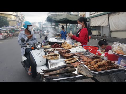 Evening Street Food at Phsa Olympic - Walking Around Street Food @Olympic Market