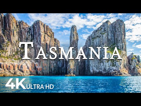 FLYING OVER TASMANIA (4K UHD) - Soothing Music Along With Beautiful Nature Video - 4K Video ULTRA HD