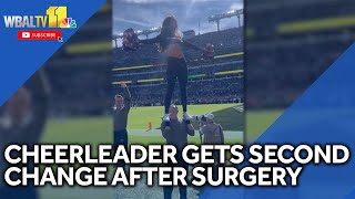 Ravens cheerleader gets another chance after surgery
