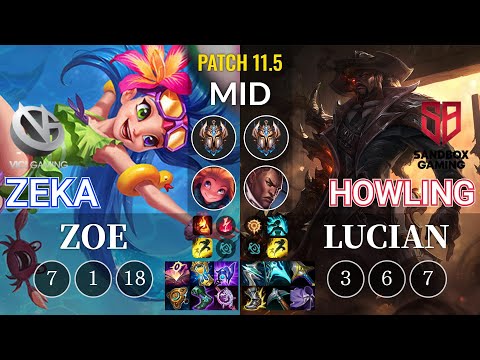 VG Zeka Zoe vs SB.A Howling Lucian Mid - KR Patch 11.5