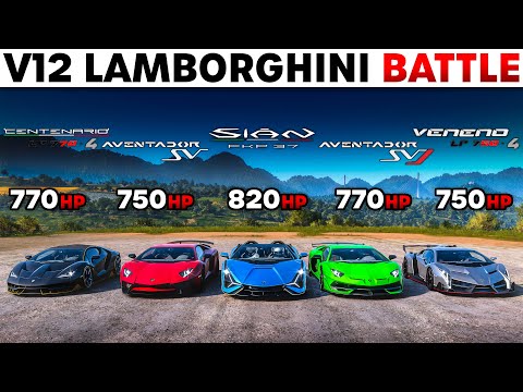 FH5 | Aventador SVJ, Aventador SV, Veneno, Centenario & Sian | Ultimate V12 Lamborghini Battle!