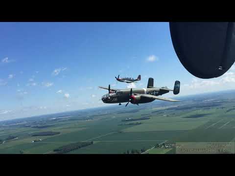B-24 Liberator B-25 Mitchell P-51 Mustang formation flying