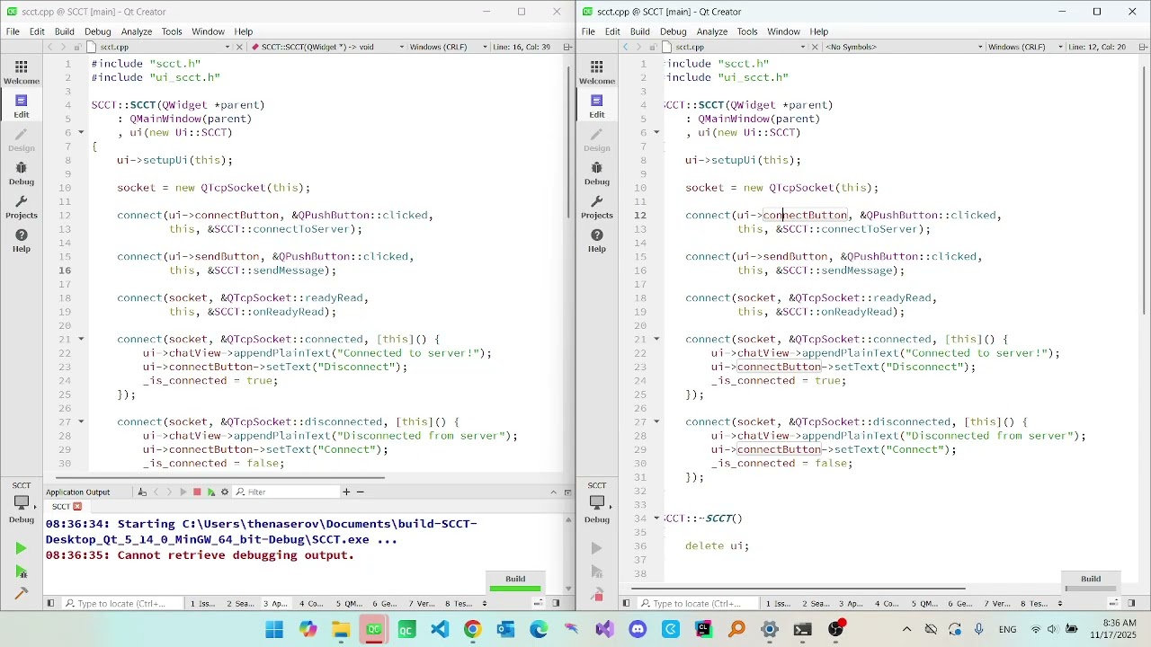 Simple Chat Application in Qt!