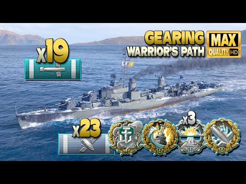 Destroyer Gearing: Last hope on map Warrior's Path - World of Warships