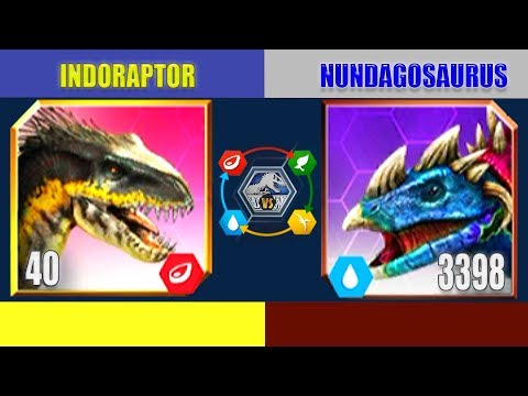 INDORAPTOR vs NUNDAGOSAURUS | JURASSIC WORLD THE GAME