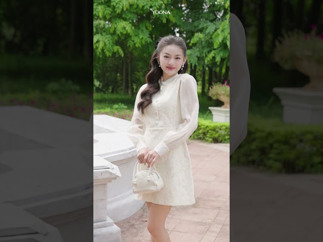 NT12A185 - Đầm ren hoa 3D
