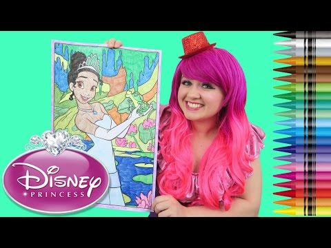 Coloring Tiana The Princess And The Frog GIANT Coloring Page Crayons | COLORING WITH KiMMi THE CLOWN Video