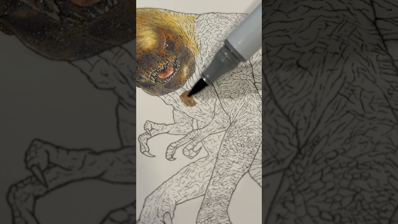 Drawing the Distortus-Rex From Jurassic World Rebirth