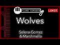 Wolves (LOWER -3) - Selena Gomez & Marshmello - Piano Karaoke Instrumental