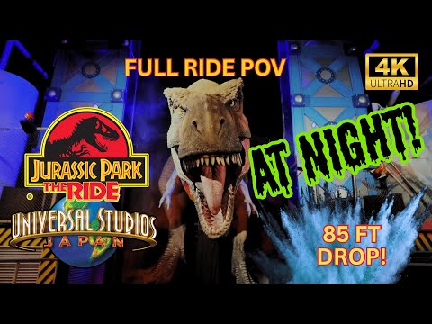 Jurassic Park Ride – SCARIER at Night! | FULL 4K POV | Universal Studios Japan