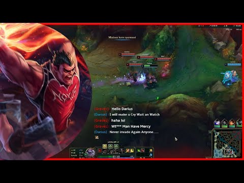 DARIUS FULL LETHALITY JUNGLE BUILD SO OP 🔥 - GRAVES CRY AFTER INVADE DARIUS AT RED - PATCH 13.1 EUW