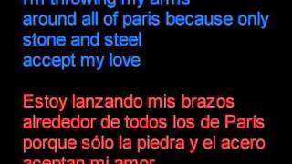 Morrissey - I&#39;m throwing my arms around Paris - Letra en español y ingles en la pantalla