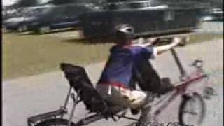 preview picture of video 'Paul Chambers rides Rans Screamer Recumbent Tandem by himself at age 12'