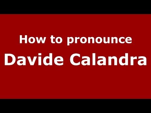 How to pronounce Davide Calandra (Italian/Italy) - PronounceNames.com