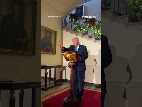 TRUMP'S HEARTFELT MESSAGE: President stops by the first White House Christmas party #shorts #trump
