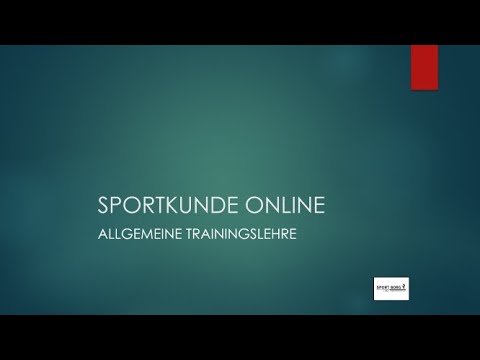 Sportkunde Online - Allgemeine Trainingslehre