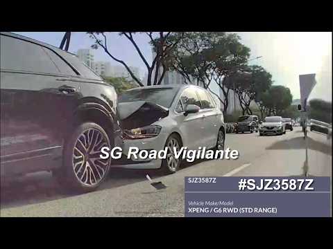 10mar2026 #SJZ3587Z xpeng g6 cut in from lane 2 to lane 3 & resulting in chain collusion