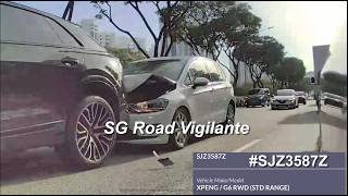10mar2026 #SJZ3587Z xpeng g6 cut in from lane 2 to lane 3 & resulting in chain collusion
