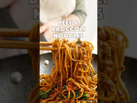 Delicious beef and broccoli noodles