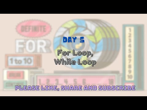 Learn Python Course For Beginners Day 5 For Loop While Loop Tutorial