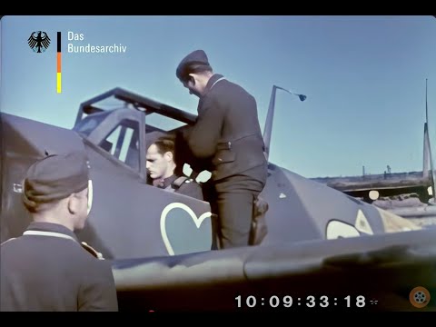 RARE Footage of Luftwaffe Wing 54 | German Airforce WW2 [Restored Color]