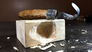 Spoon carver - Saw blade knife - Day 10/30