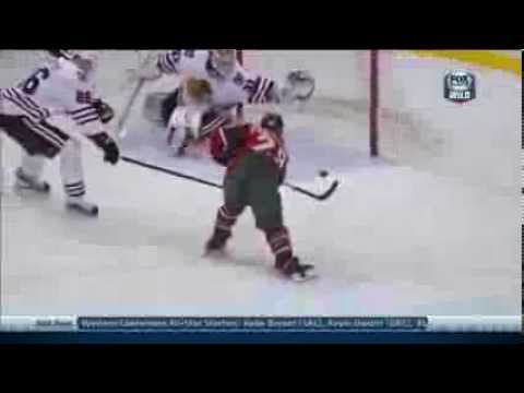 Amazing tic-tac toe play by Wild @ Blackhawks