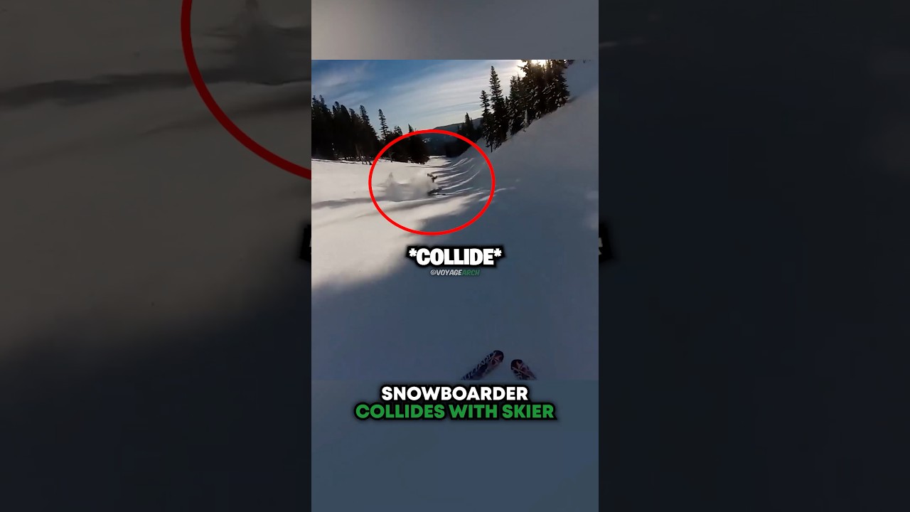 Snowboarder COLLIDES With Skier ⛷️