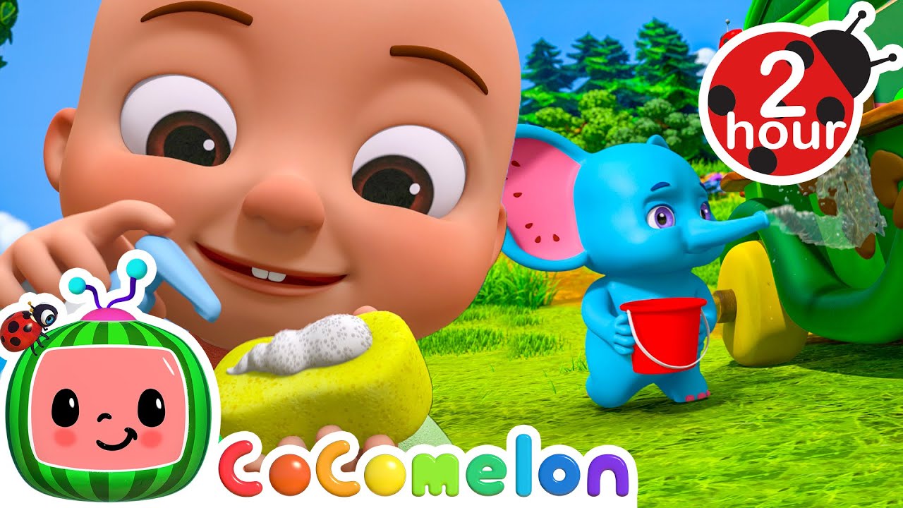 Let's Wash This Bus 🚌 CoComelon JJ's Animal Time Nursery Rhymes and Kids Songs | After School Club