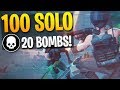 MY 100th 20 BOMB IN SOLOS! High Kill Gameplay (Fortnite Battle Royale)