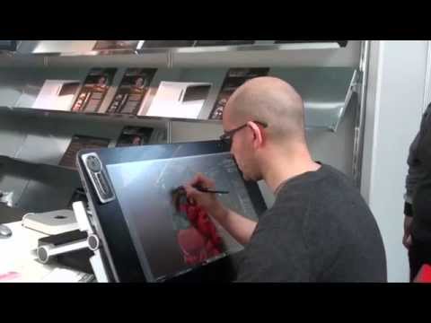 AI -- David Sossella performance on Wacom Cintiq 27QHD Touch --Bologna Children's Book Fair 2015