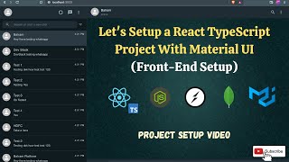 Let's Setup a React TypeScript Project With Material UI || Step by Step guide || Web WhatsApp Setup
