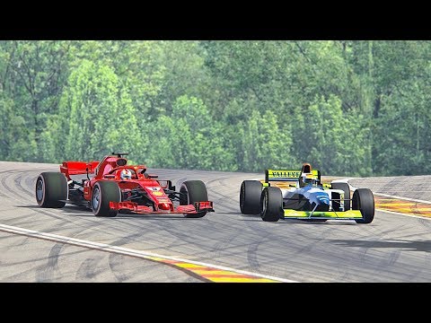 Ferrari F1 2018 vs Minardi F1 1995 - Spa