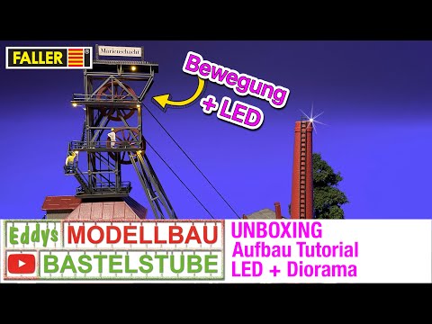 Aufbau Tutorial, HO Faller B-945 Förderanlage Marienschacht 1980, Funktion + LED, Eddys Modellbau
