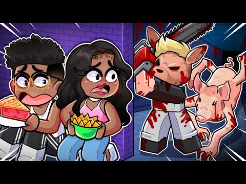 GETTING CHASED BY KILLER PIGS!! (ROBLOX THE BUTCHERY!!)