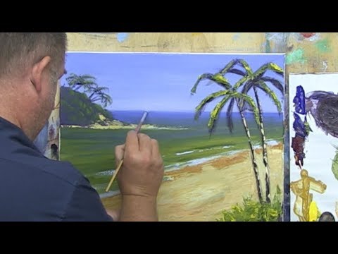 Learn To Paint TV E45 "Tropical Getaway" Acrylic Painting Seascape for Beginners