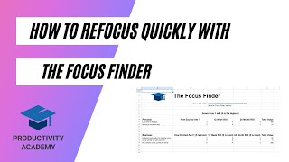FOCUS FINDER: Prioritize Your Focus With This Helpful Tool