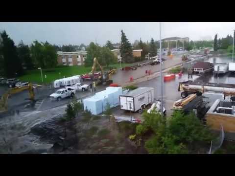 Flash flood at BYU-Idaho. View from Smith 4th Floor. July 15th 2014.
