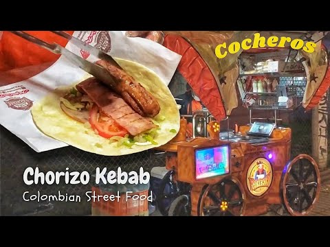Cocheros Chorizo Kebab | Colombian Food | Street Food Colombia