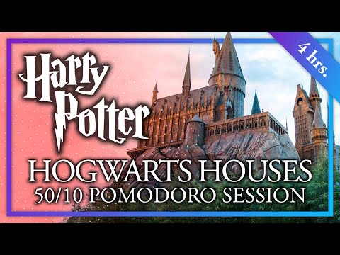 HOGWARTS HOUSES TOUR - 50/10 Long Harry Potter Pomodoro Session - Harry Potter ASMR #BacktoHogwarts