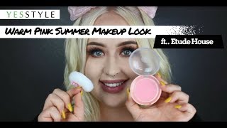 Warm Pink Summer Makeup Look | Etude House