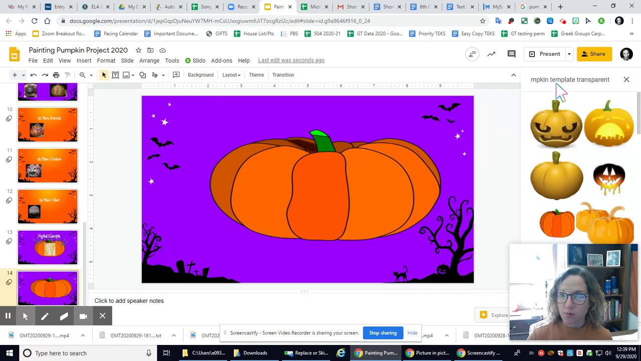 Creating a Virtual Pumpkin Using Google Slides